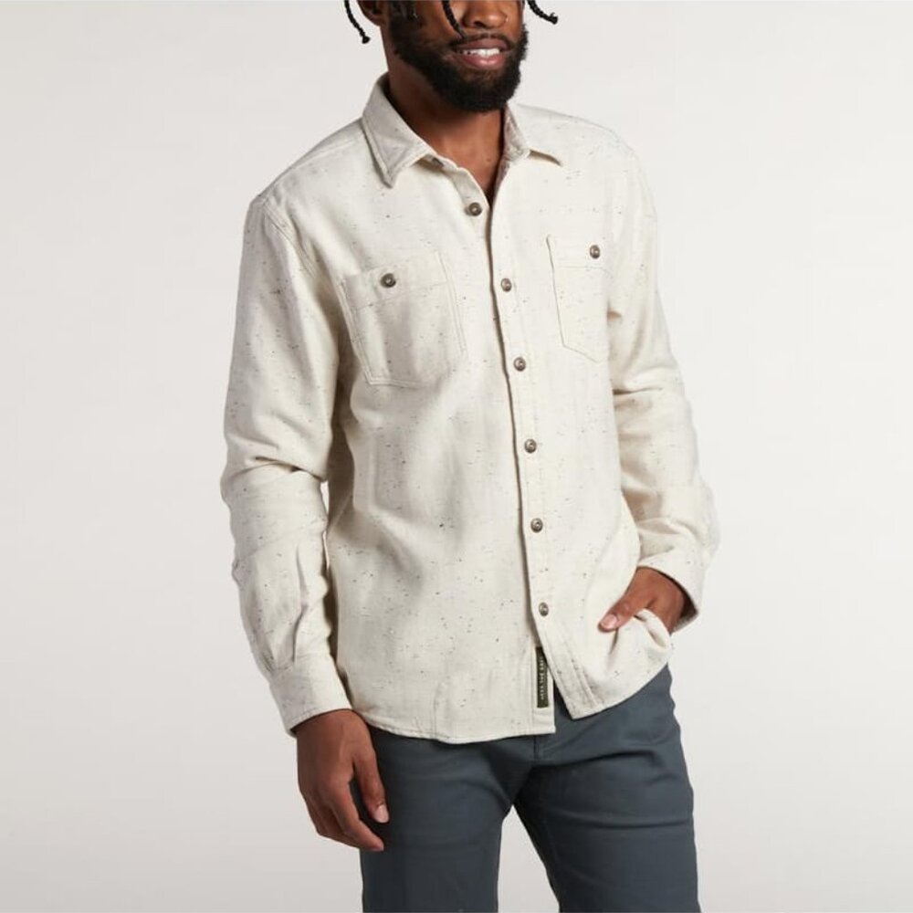 Howler Brothers Rodanthe Vanilla Speckle flannel shirt Small